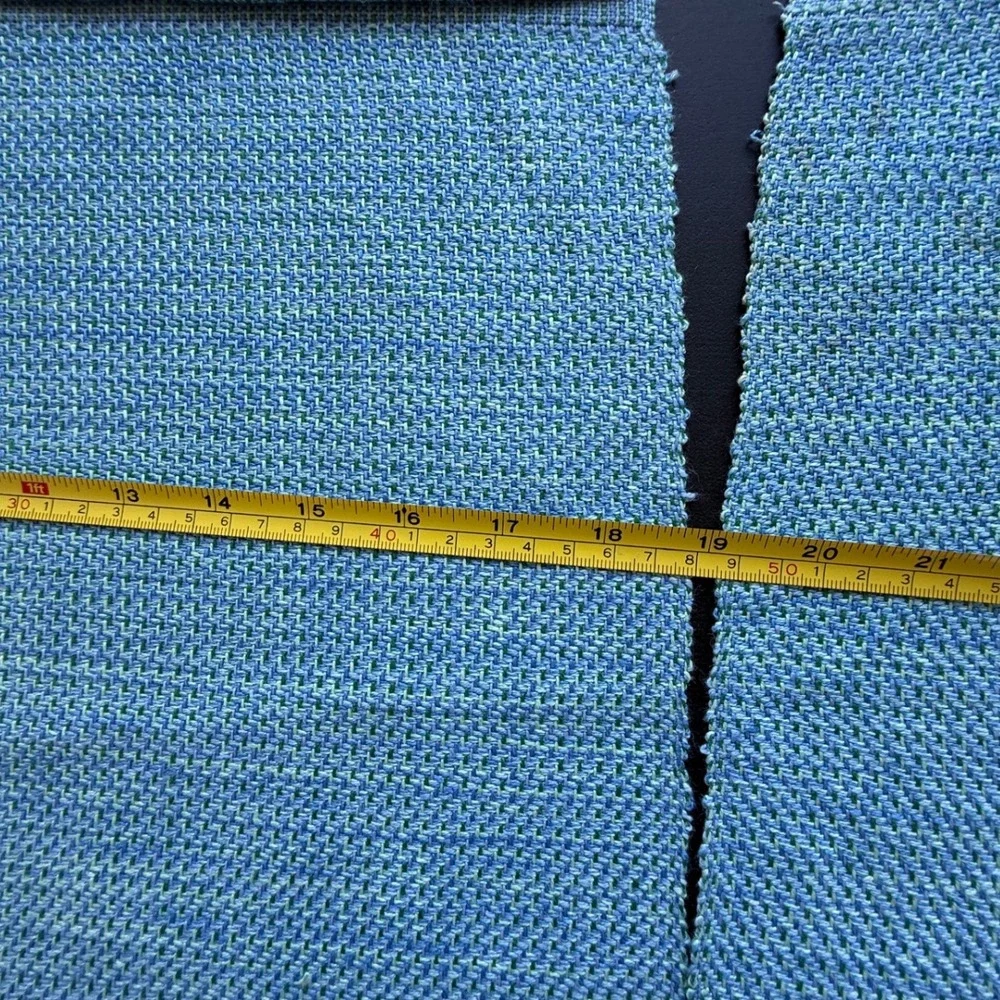 Set of 4 Woven Blue Green Placemats Rectangular Textured Table Linens 19x14